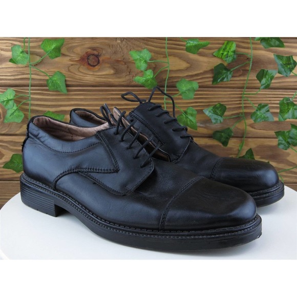 Franco‎ Fortini Sz 10.5 Medium Derby Oxfords Black Leather Men Lace Up Riviera main image 9